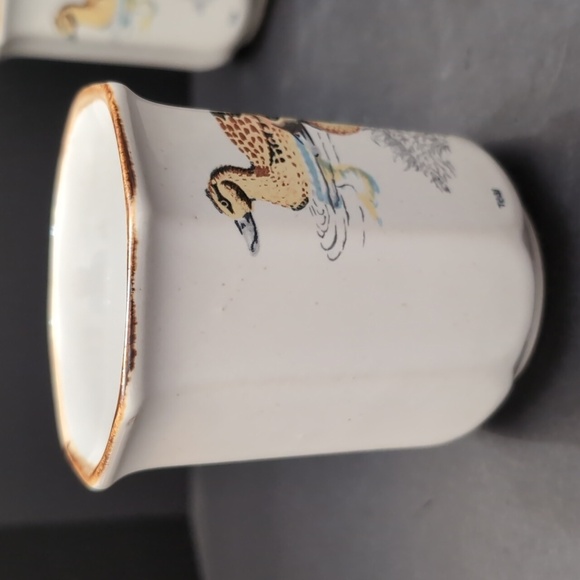 VGT, Stoneware Northkraft Korea Set Of 6 Coffee Cups with Swimming Ducks. - Picture 6 of 14